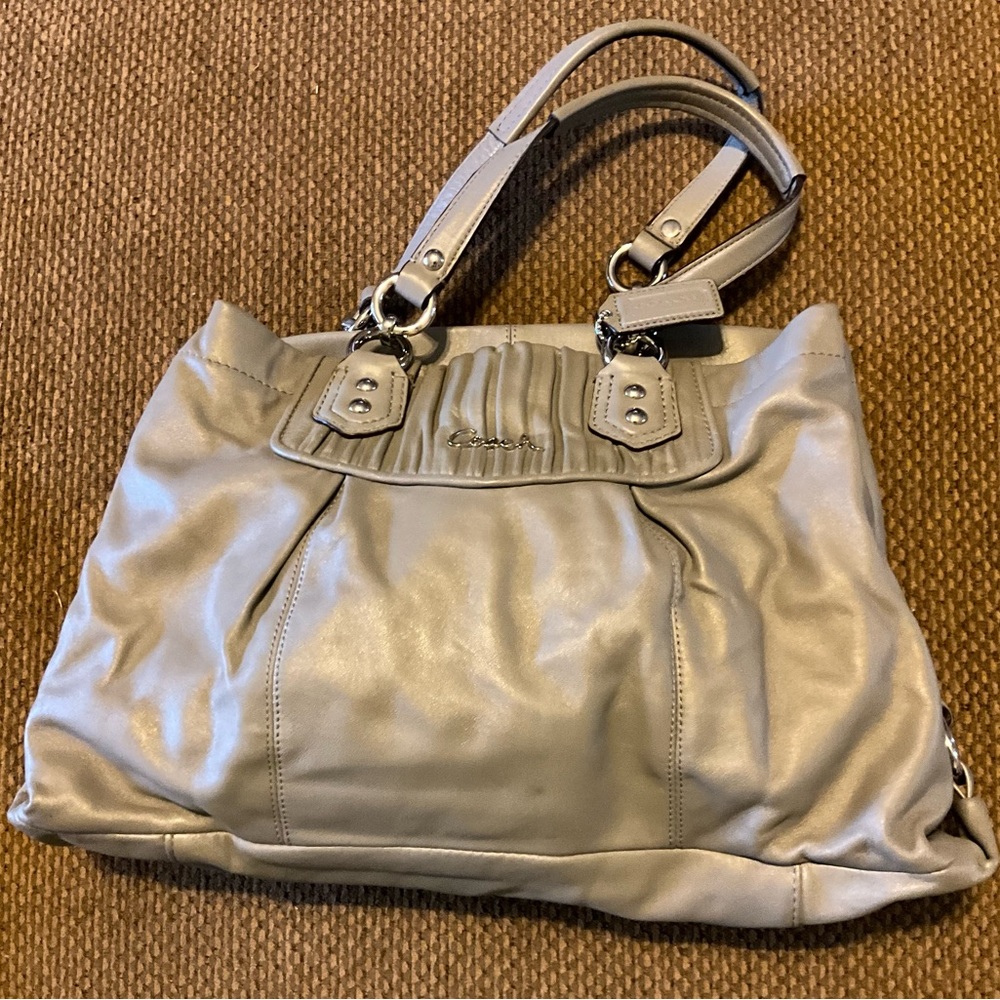Coach Grey Leather Shoulder Bag